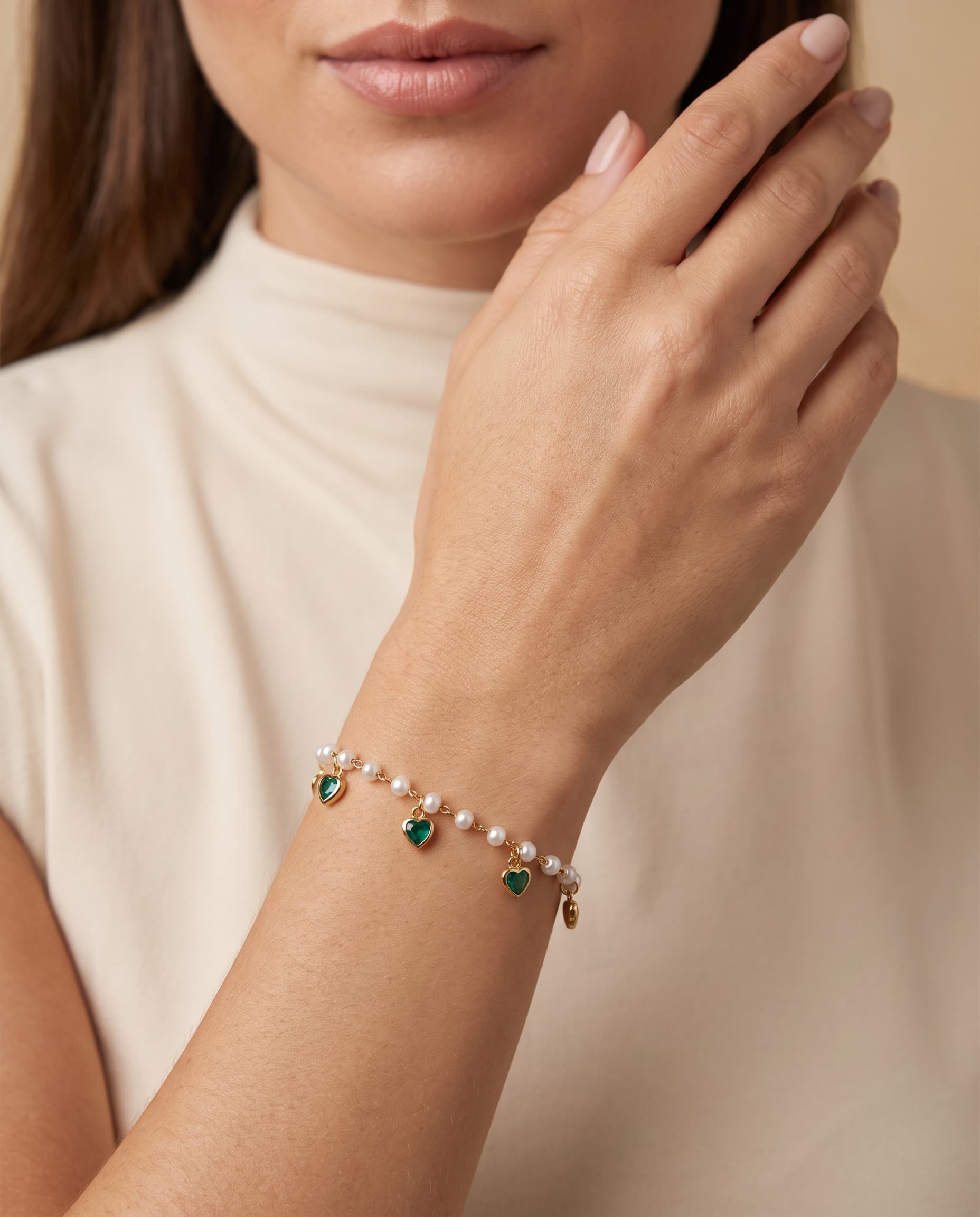Pulseira Perola Coração