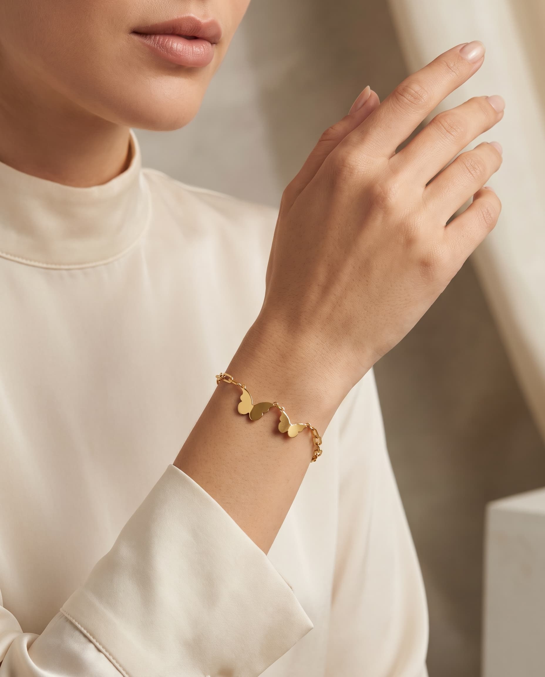 Pulseira borboletas dupla