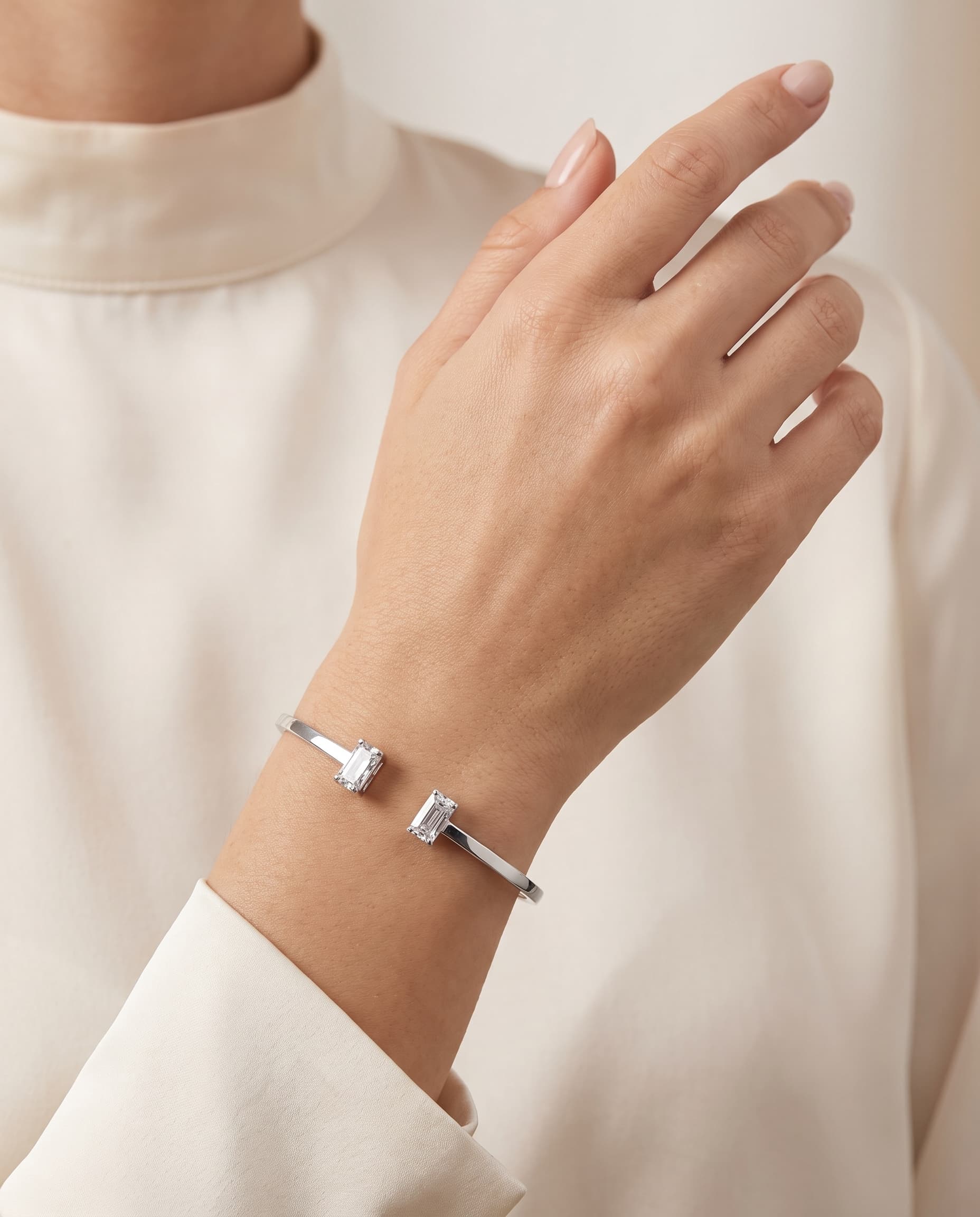 Bracelete pedra dupla prata